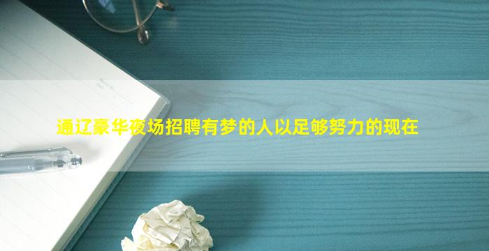通辽豪华夜场招聘有梦的人以足够努力的现在